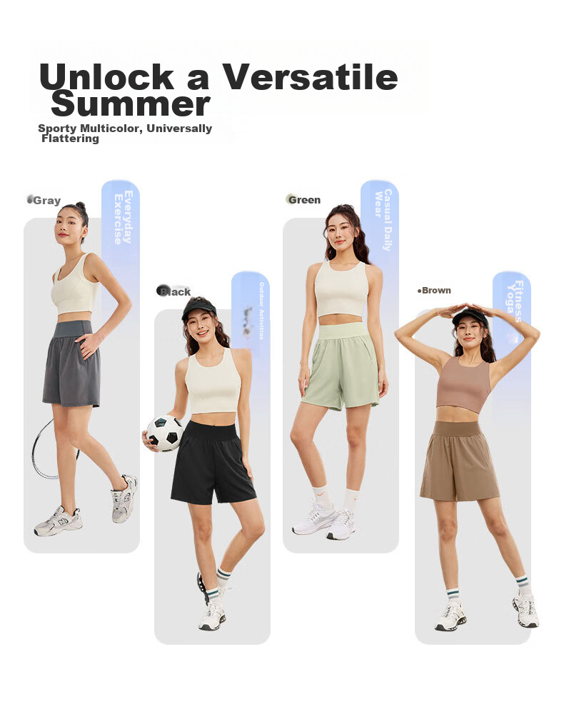 XUEXIMAN Yoga Shorts for Women, High-Waisted Tummy Control Five-Point Pants, Loose Breathable Quick-Dry Running Fitness Pilates Spring Summer 12
