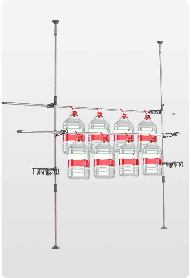Baoyouni Floor-Standing Clothes Drying Rack, Extendable Stainless Steel Clothes Hanger for Bay Windows And Windowsills 7