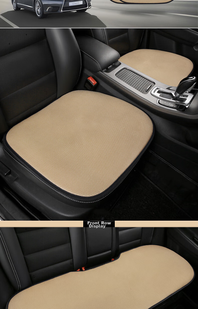 GREAT LIFE Car Seat Cushion, All-Season Universal Breathable Three-Piece Set, Single Piece Interior Seat Cover for Rear Seats, Non-Slip Car Seat Pad 12