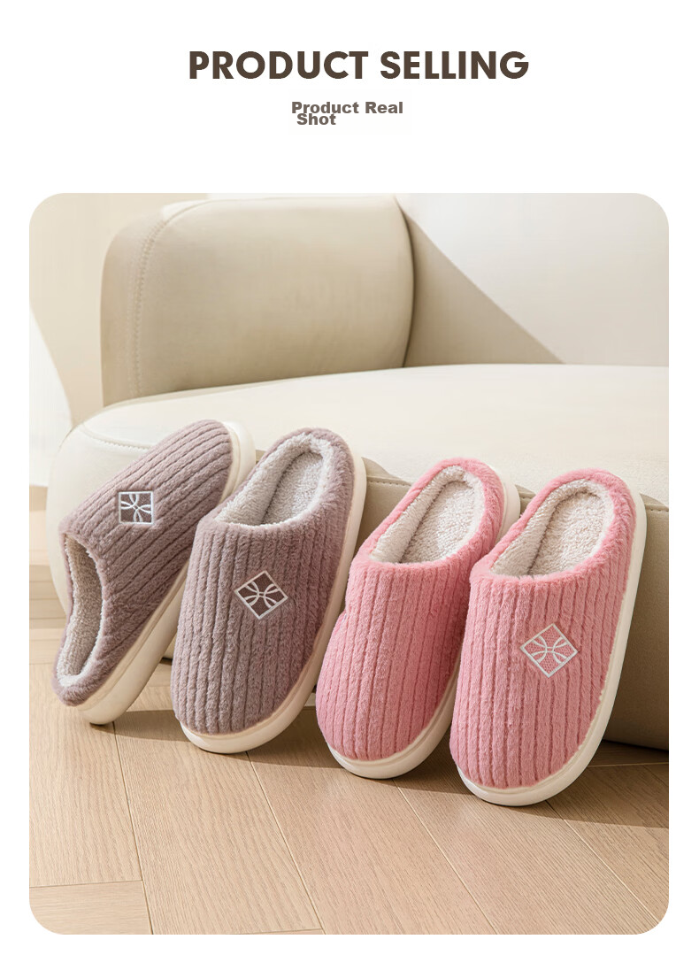 YUZHAOLIN Cotton Slippers for Men And Women, Winter Plush Warm Non-Slip Maternity Shoes, Home Cotton Shoes YR102 10