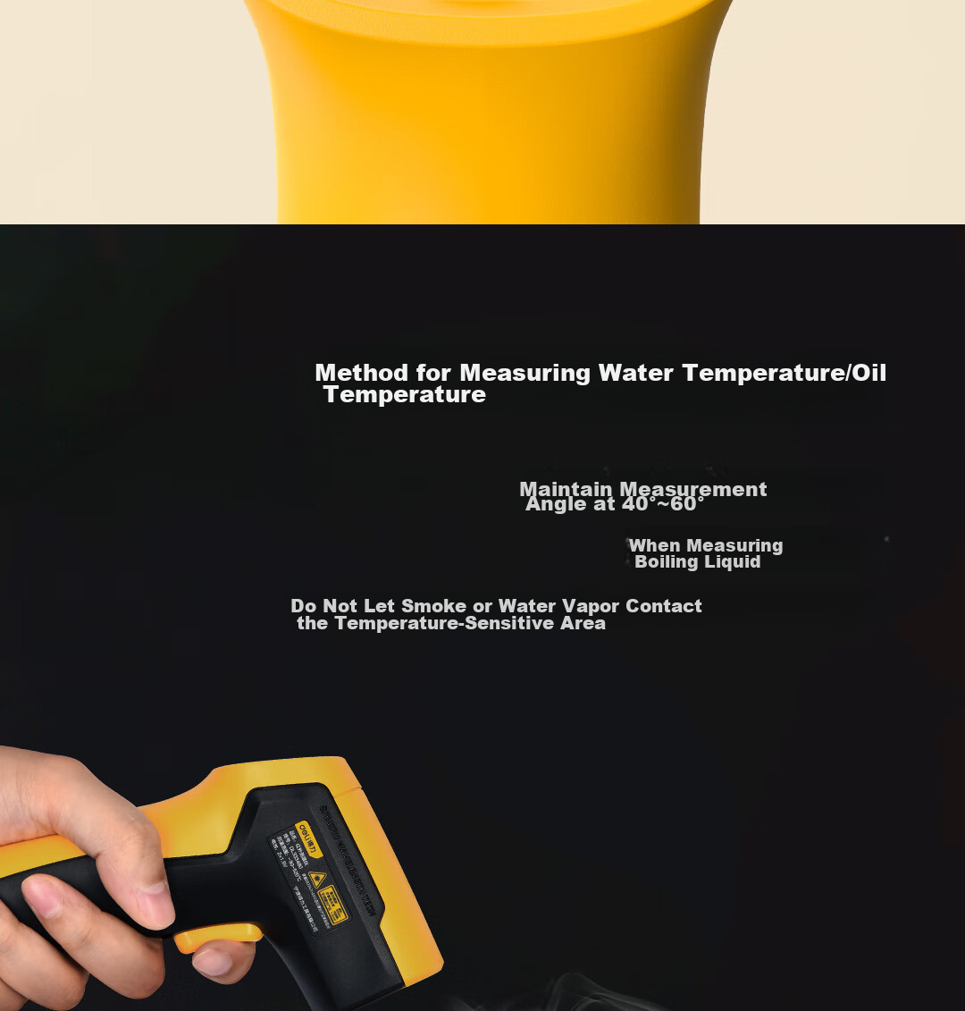 Deli Infrared Thermometer, Industrial High-Precision Temperature Gun, Kitchen Baking Water And Oil Temperature Gu 15