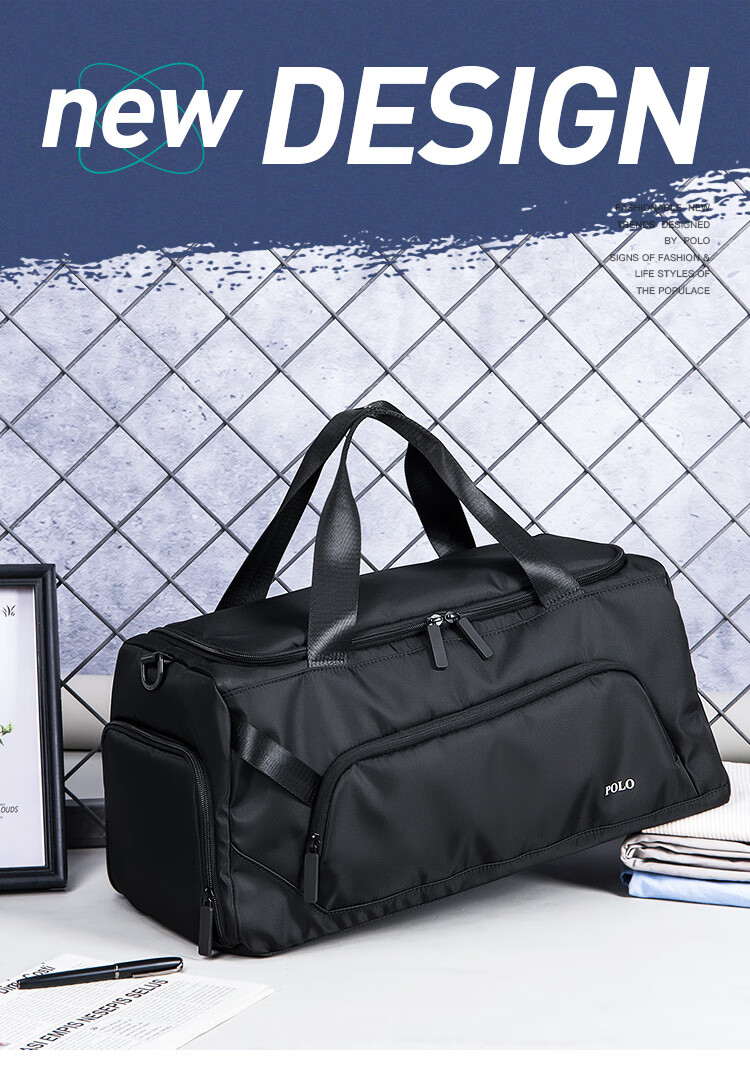 POLO Men's Travel Bag Luggage Duffle with Separate Shoe Compartment Waterproof Sports Gym Bag Business Handbag Birthday Gift 2