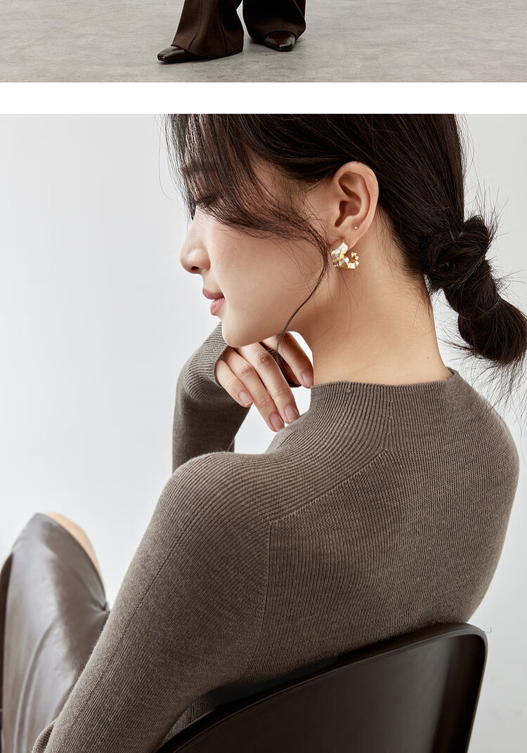 Sentubila Autumn Base Layer Simple Elegant Knit Sweater for Women, Stylish And Youthful Top 18