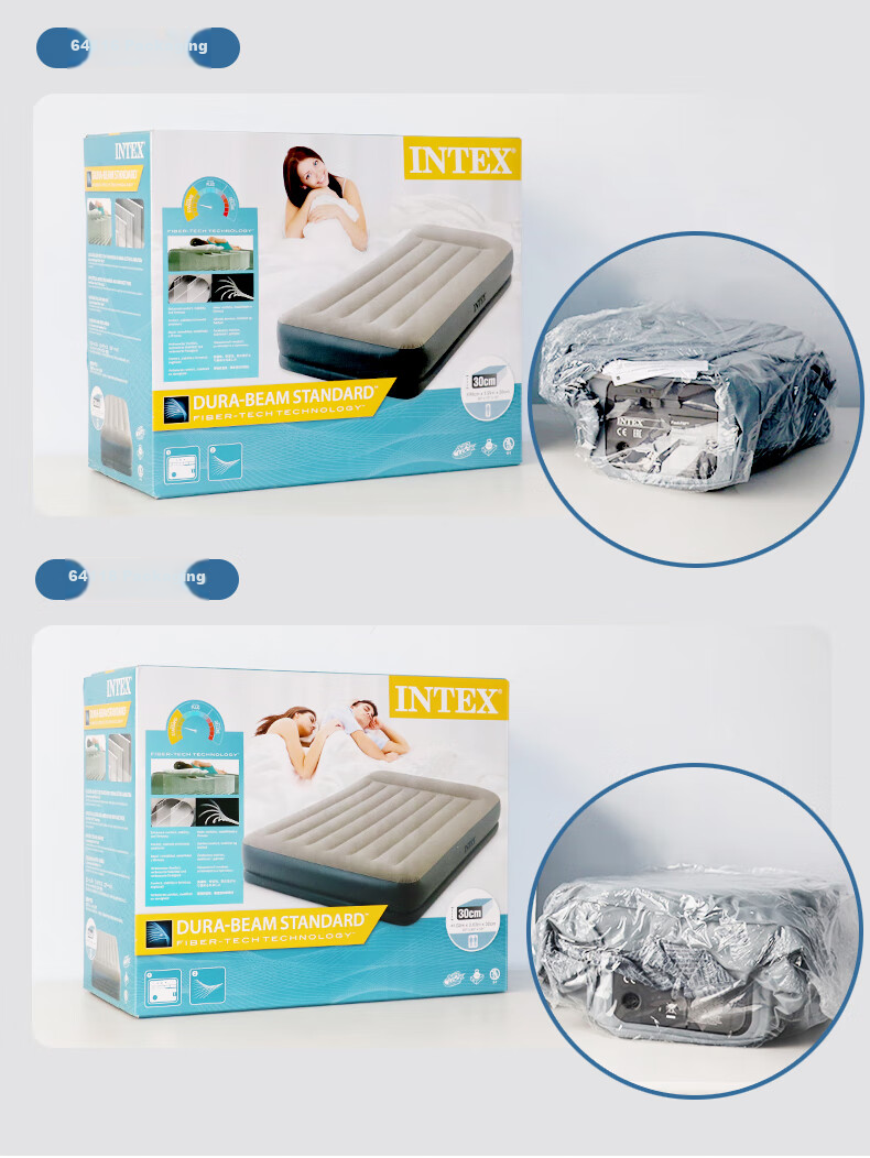 INTEX Electric Pump Double Automatic Inflatable Bed with Built-In Pillow, Car Nap Tent, Camping Companion Care Folding Bed 118CT2 15