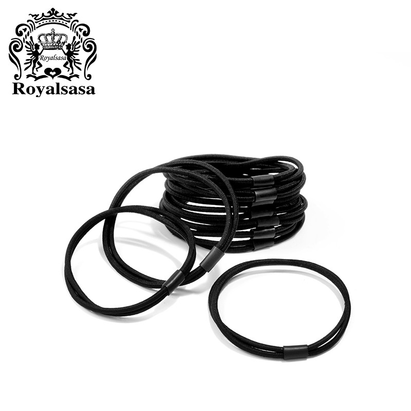 Royal Sasa New Year Gift 10-Pack High Elasticity Simple Hair Ties Rubber Bands Hair Circles for Women Hair Accessories