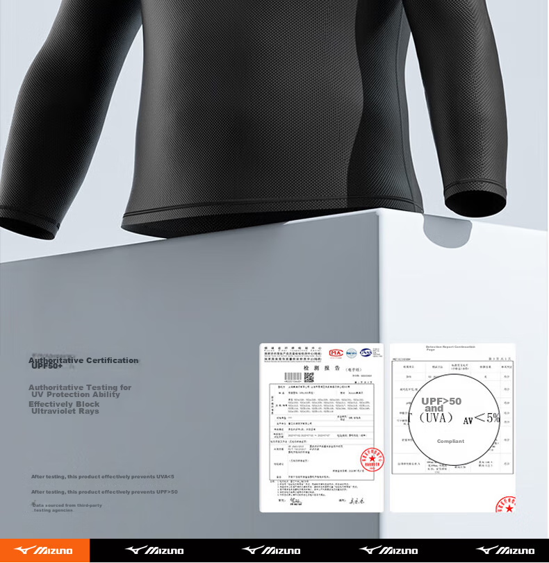MIZUNO Men's Swimwear Set: Quick-Dry Chlorine-Resistant Anti-Embarrassment Long-Sleeve Swimsuit And Shorts Summer Sports Gear 1127 Black L 15