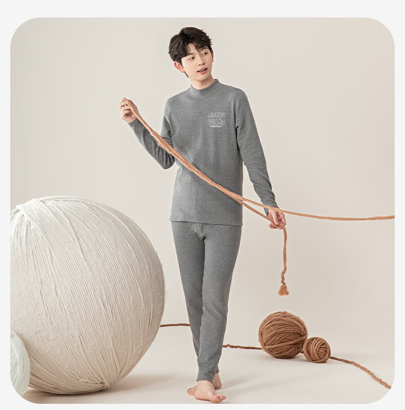 YING BO LUN Youth Kids Thermal Underwear Autumn Set Thickened Cotton Sweater School Uniform Essential 81211 Coffee Stripes 180 8