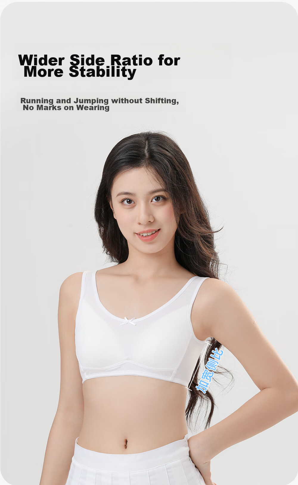 Ailier &ouluola Teenage Bra for High School Girls, Puberty Bra for 16-18 Year Olds, Three-Stage Pure Cotton Girls' Brassiere 75B 7