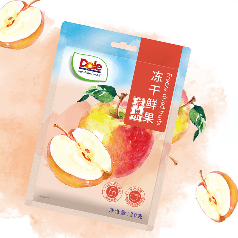 都乐（DOLE）冻干鲜果苹果20g 0添加蜜饯果干果脯 孕妇儿童休闲零食 