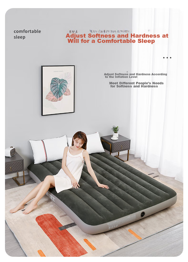 INTEX Inflatable Mattress, Floor Sleeping Pad for Camping, Outdoor Car-Mounted Moisture-Proof Mat, Sleeping Pad, Accompanying Care Folding Bed, 64107N 5