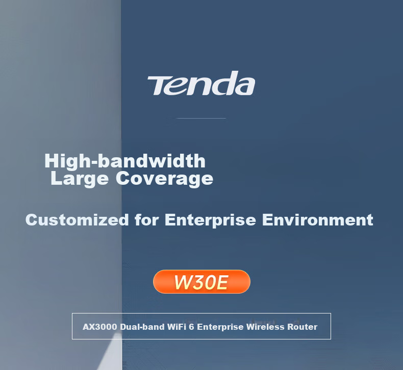 Tenda W30E AX3000 Dual-Band Gigabit Enterprise-Grade Home And Commercial High-Speed Wireless Router WiFi6 Wall-Penetrating Metal Shell Body/Simple Firewall 1