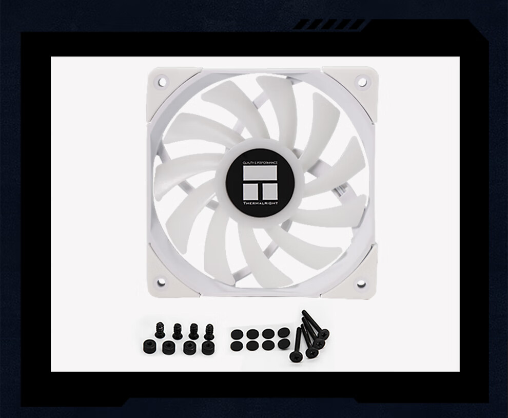 Thermalright TL-C12015W Pure White 12cm ARGB Thin Fan, 15mm Thickness, 4PIN PWM, 1500 RPM, S-FDB V2 Bearing 18