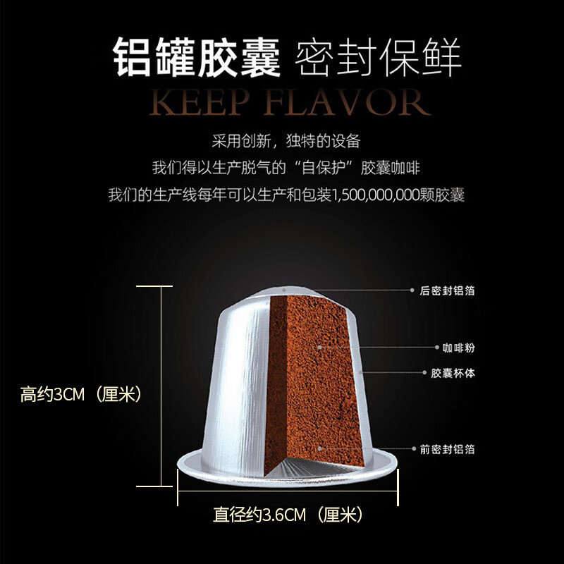 LOOCI意大利进口100%阿拉比卡胶囊咖啡十颗装50G适用Nespresso胶囊机