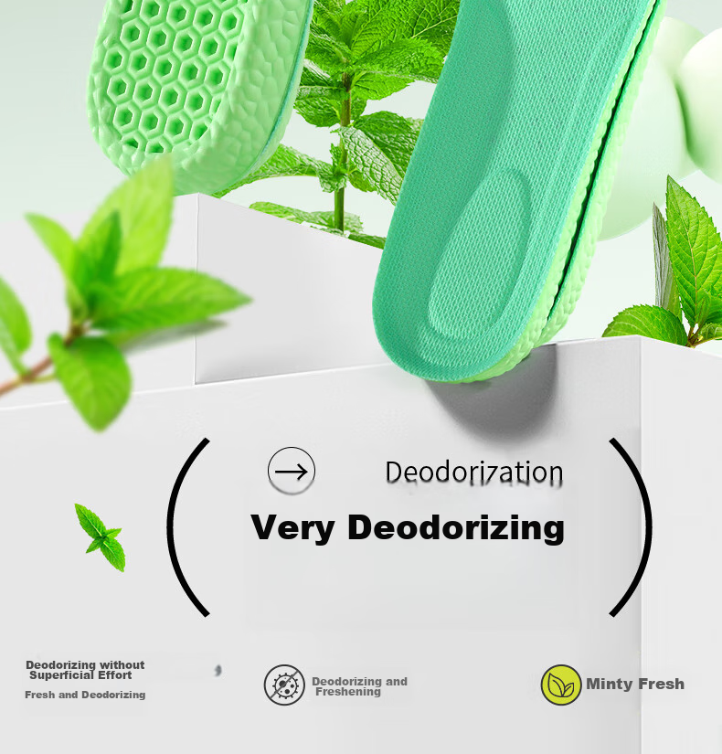 3AnGnI Antibacterial Deodorizing Insoles for Men And Women, Sports Military Training Shock-Absorbing Breathable Biodegradable Eco-Friendly Material, 2 Pairs, Size 41-42 8