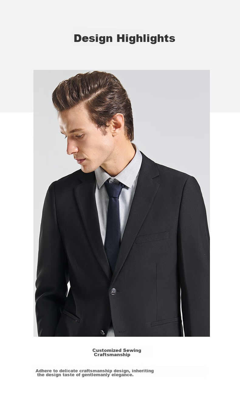 SHANSHAN Men's Suit Jacket for Spring And Autumn, Solid Color Two-Button Wrinkle-Resistant Professional Formal Wear Business Casual Blazer 2