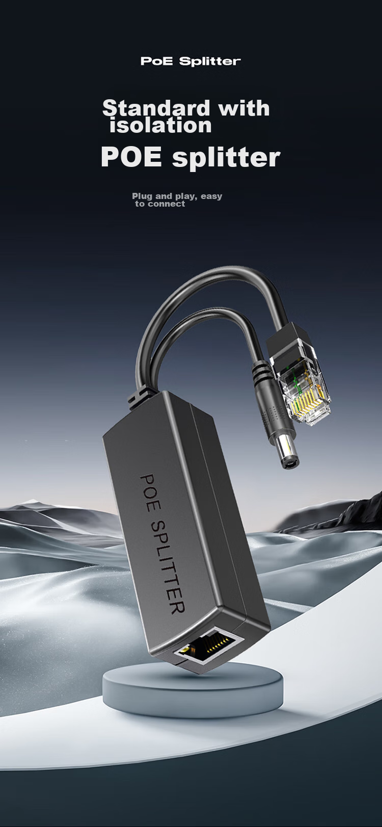 Shengwei Poe Splitter Two-In Outdoor Isolation Waterproof Network Cable Power Supply Module, National Standard 48V to 12V 1.2A, for Surveillance Switches, Network Cameras, CPOE12VF 1