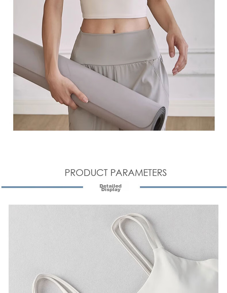 Ziyouxi Sports Bra for Women, Running Anti-Shock Fitness Vest, Thin Shoulder Straps Pilates Training One-Piece Bra Camisole 11