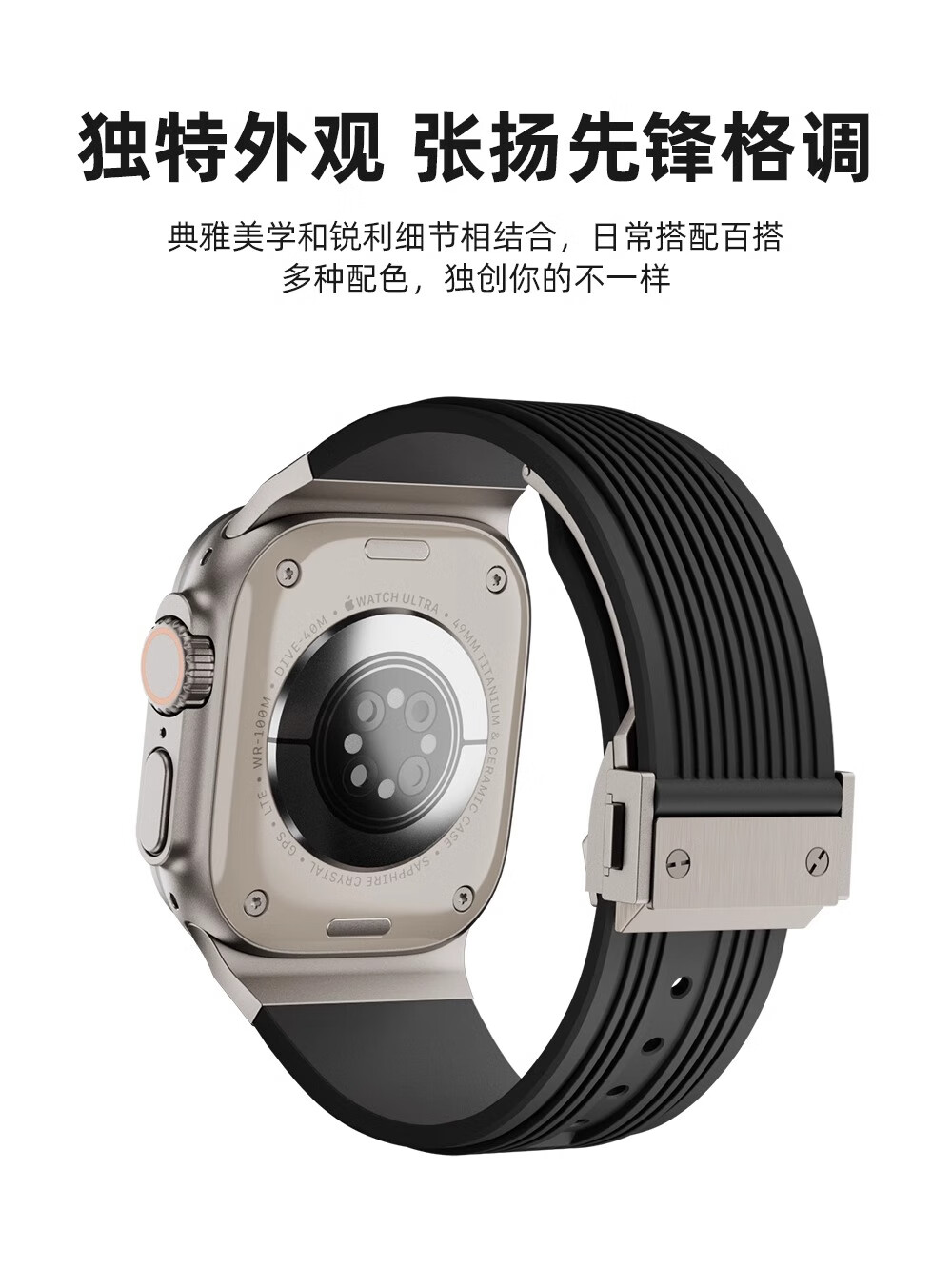Biaodaige Compatible with Apple Watch S12 Band, S10 Band, S11/S9/S8/S7 Band, Summer Breathable, for Apple Watch Ultra 2/3/4, Big Bang 45/46/49MM, Black 8