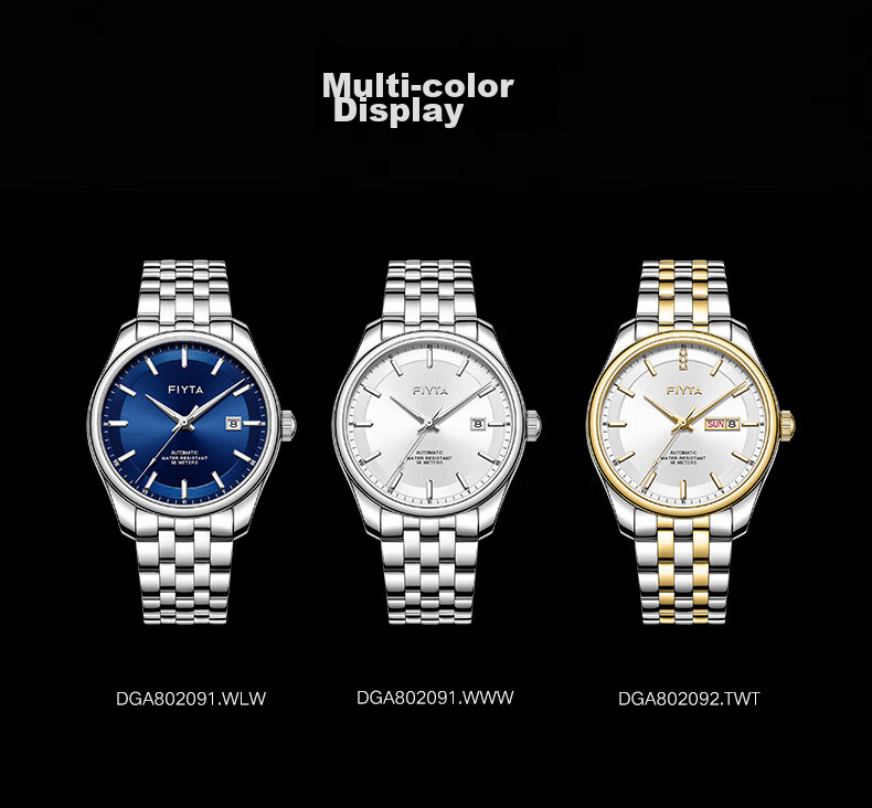 FIYTA Classic Series Automatic Mechanical Movement White Dial Steel Strap Women's Watch, Holiday Birthday Gift for Wife 14