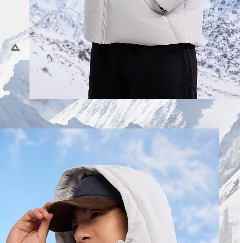 PEAK Yuxue down Jacket, Spring Season, Triple Protection Technology, Short Style, Men's Duck Down, Windproof, Warm Sports Coat, DF544121 22