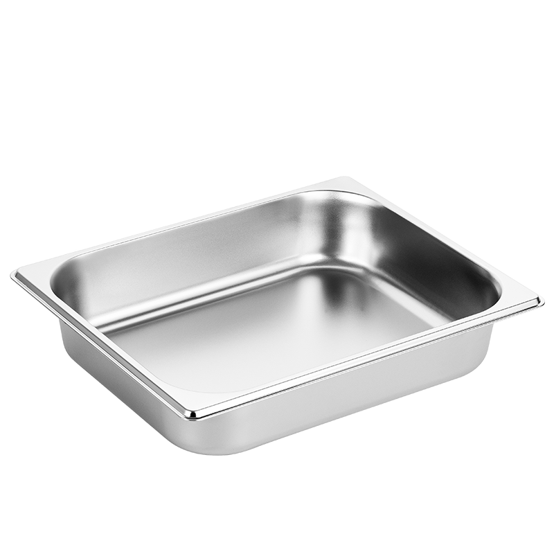 Jinyaoshi Stainless Steel Portion Pan, 1/2 Straight-Sided with Rolled Edges, Serving Dish for Buffet And Fast Food, 6.5cm Square Pan, GK-MFS12