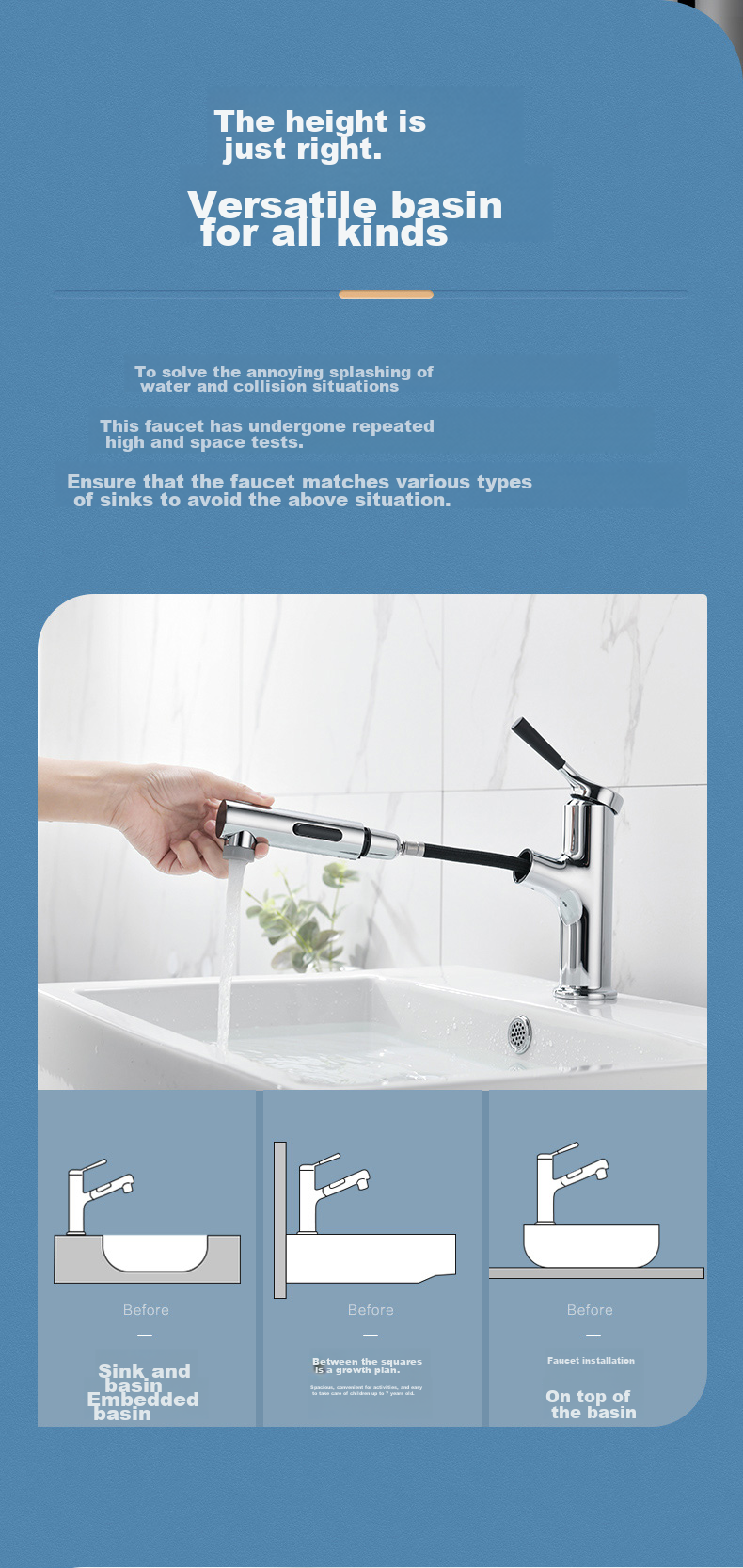 ARROW Gun-Gray Basin Faucet, Hot And Cold Washbasin Faucet, Bathroom Pull-Out Faucet AE4175MGG 11