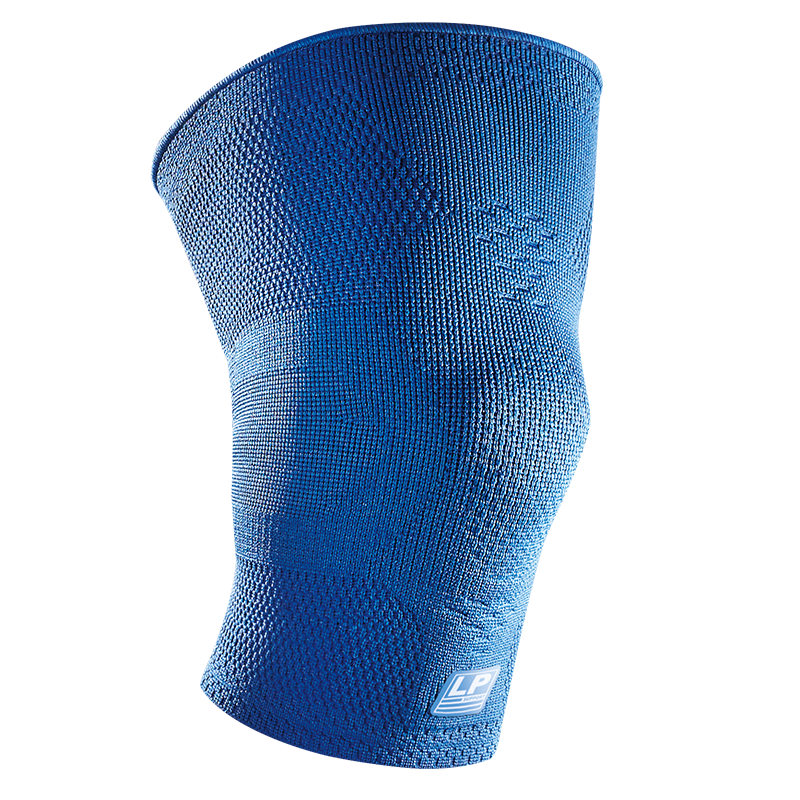 LP Competition Sports Knee Brace, Badminton Running Protector, 3D Knitted Breathable Lightweight, 176xt Blue, Size L