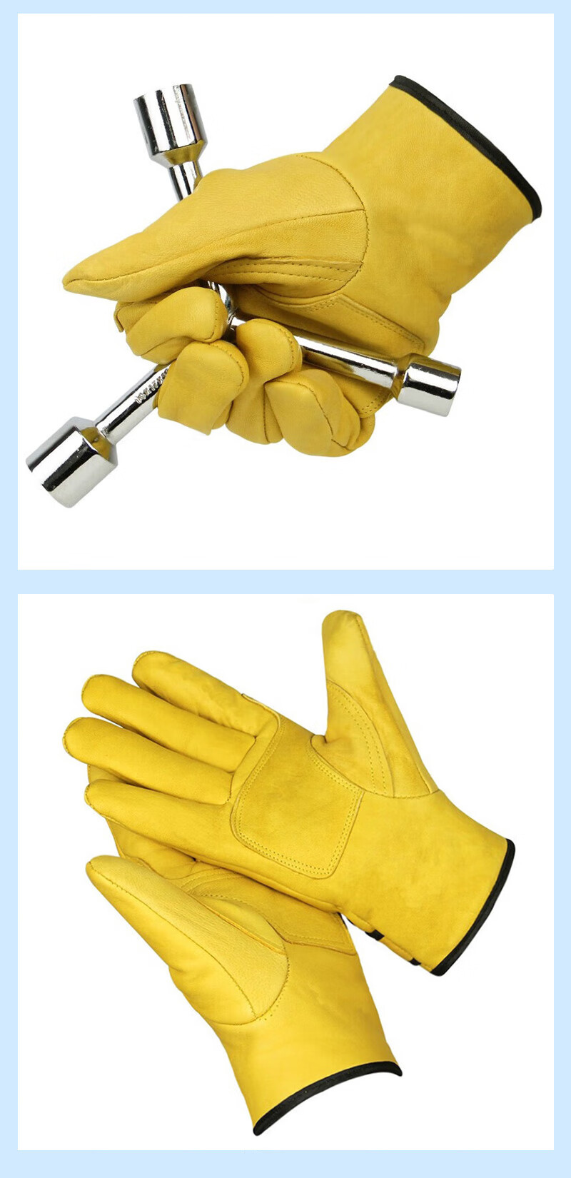 Pinzhide Welding Gloves Professional Heat-Resistant, Insulated, Wear-Resistant High-Temperature Labor Protection Gloves Sheep Leather with Velcro PST101 Yellow 4