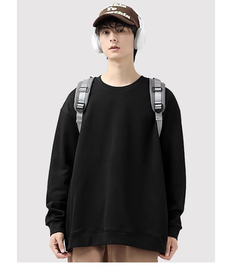 GENIOLAMODE Fleece-Lined Sweatshirt for Men, Winter 2026 New Style Round Neck Thick Warm Base Layer Long-Sleeve T-Shirt Trendy 6
