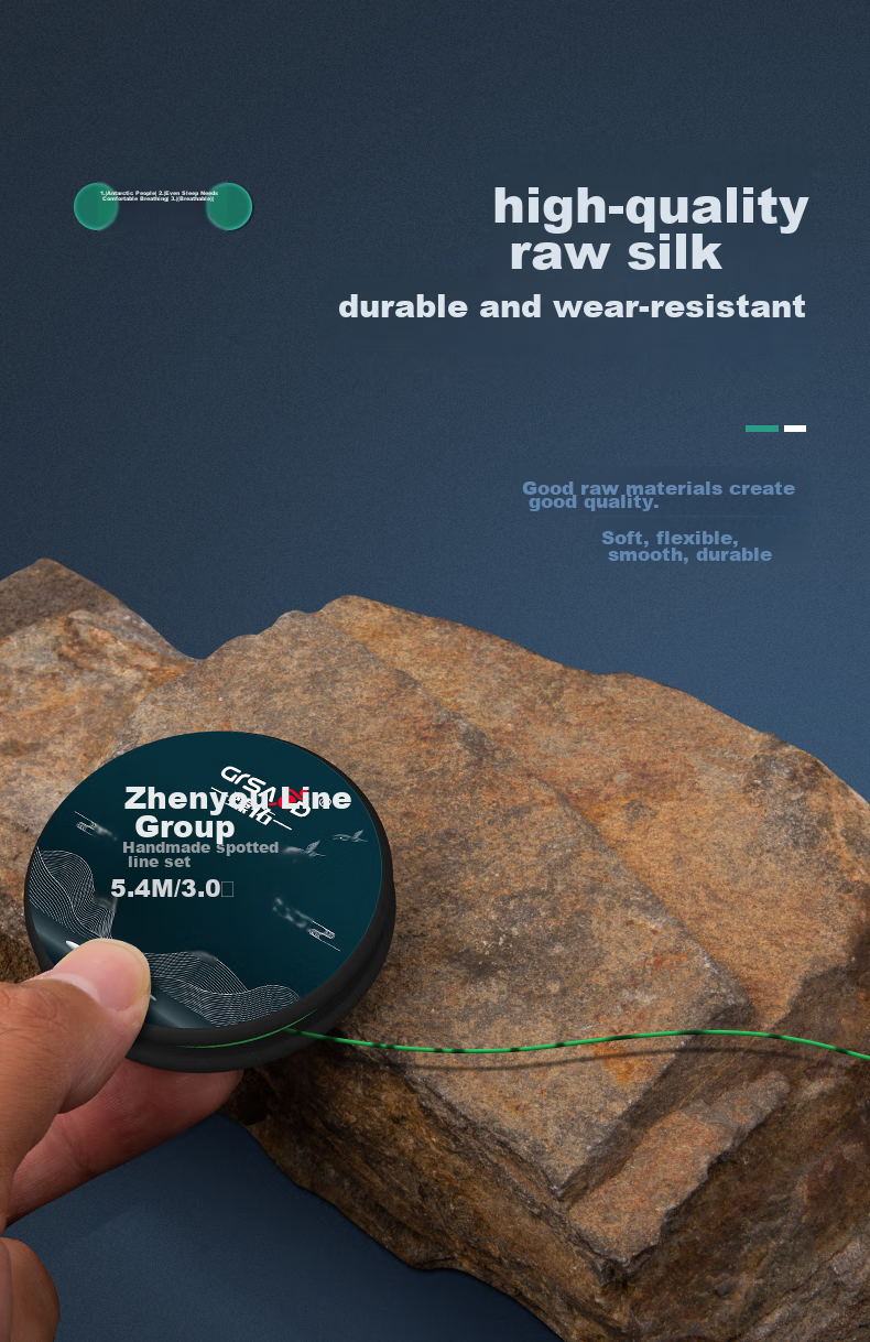 Grased (Grsaed) Fishing Line Competition Main Line, Spotted Line Set, Pre-Tied Fishing Line Set for Platform Fishing, Fishing Tackle, Angling Supplies, 4.5 Meters, 1.0#, *3 Rolls 6