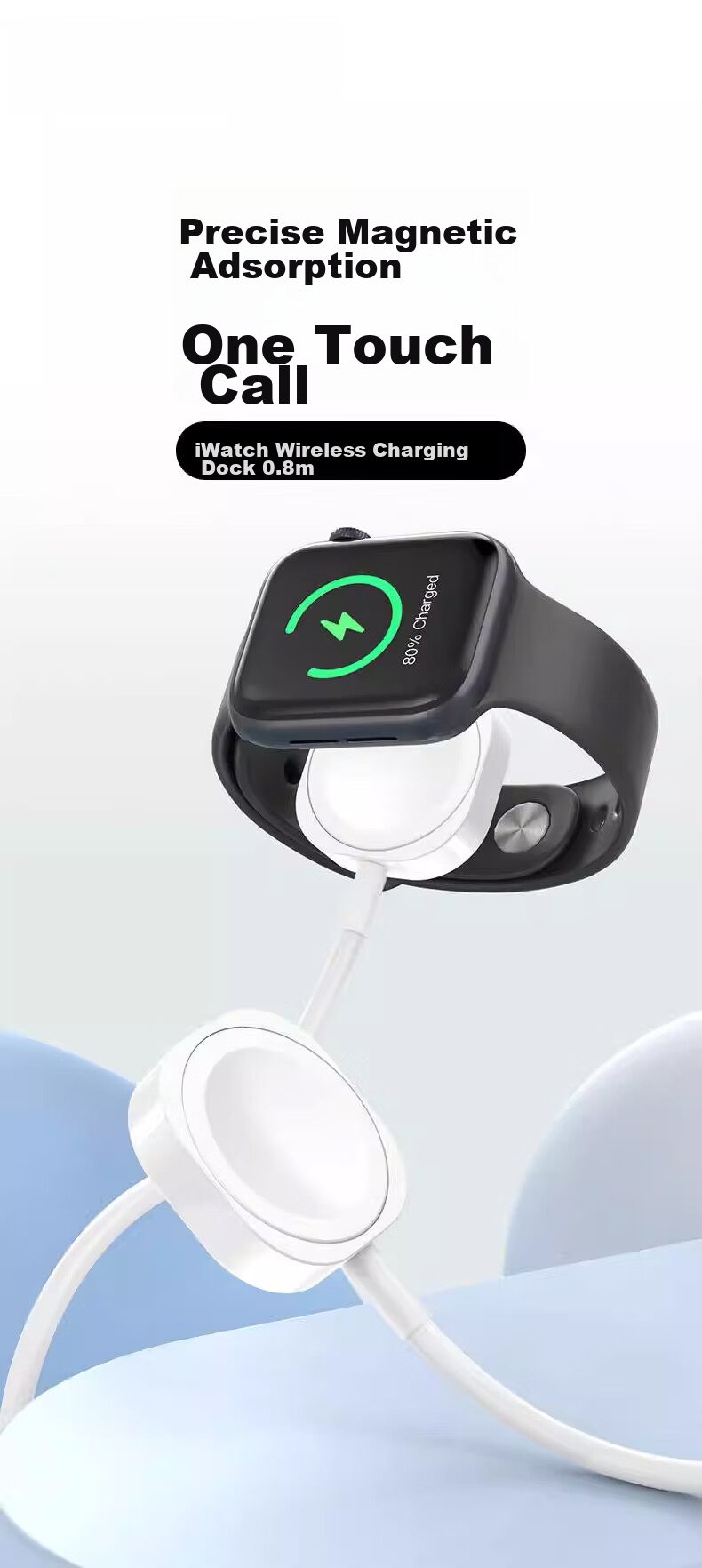 BIAZE Compatible Apple Watch Charger, Apple IWatch Charging Cable for S12/11/10/9/8/7/SE3/Ultra3, Rectangular USB Magnetic Charging Dock 2