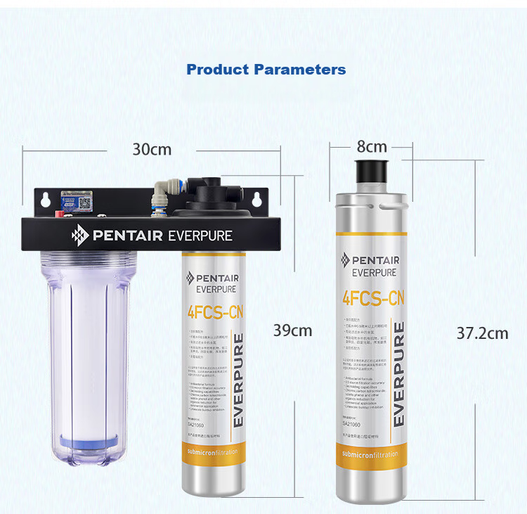 Everpure Under-Sink Direct Drinking Water System with Long-Lasting Filter Cartridge, High Flow Rate, Zero Wastewater, 4 Liters/minute, 10000L Rated Water Output, Water Purifier 4FCS-CN 10