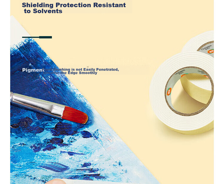 Ouliwen Masking Tape, 18mm*20m, 4 Rolls, Wall-Friendly, Paint Protection, Renovation Protection, Hand Painting, Traceless And Removable, Specialized Tape 4
