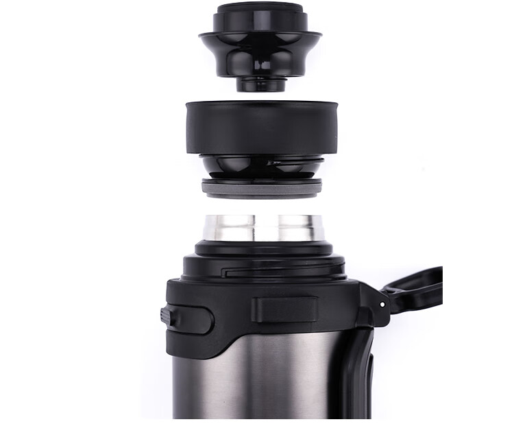 LOCK&LOCK Large Capacity Insulated Bottle, Outdoor Travel Camping Stainless Steel Portable Car-Mounted Handheld Thermos, 2.2L Black 9