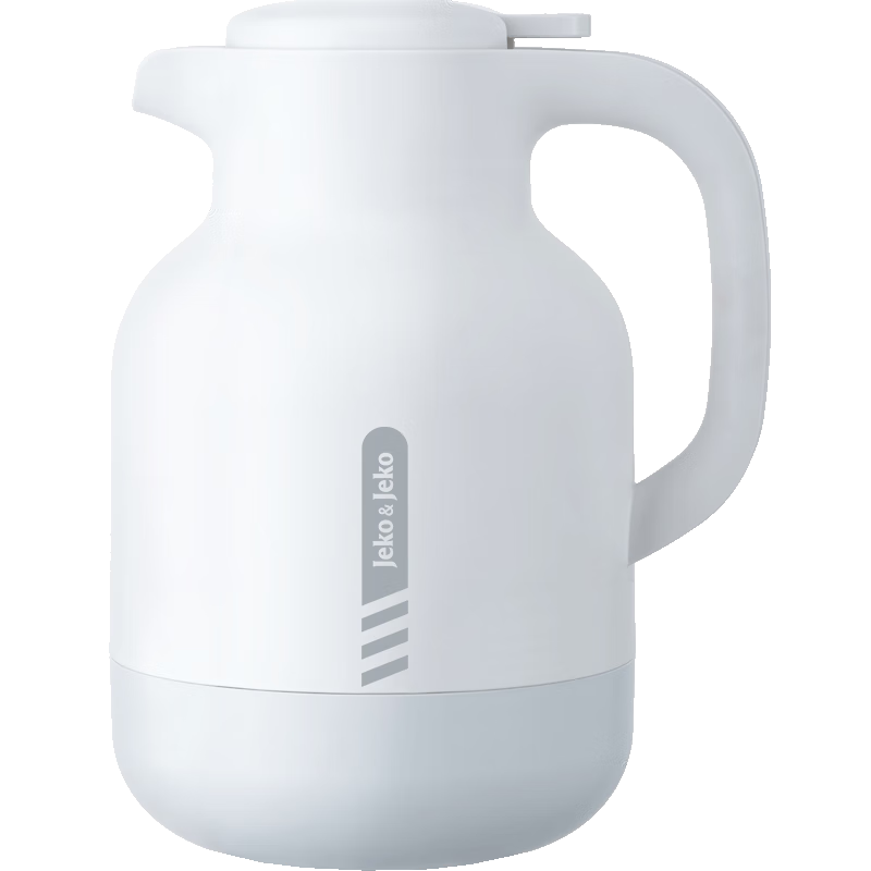 JEKO&JEKO Insulated Thermos, Household Hot Water Bottle, Glass Inner Liner, Large Capacity Water Jug for Dormitory, 1.5L, Moonlight White