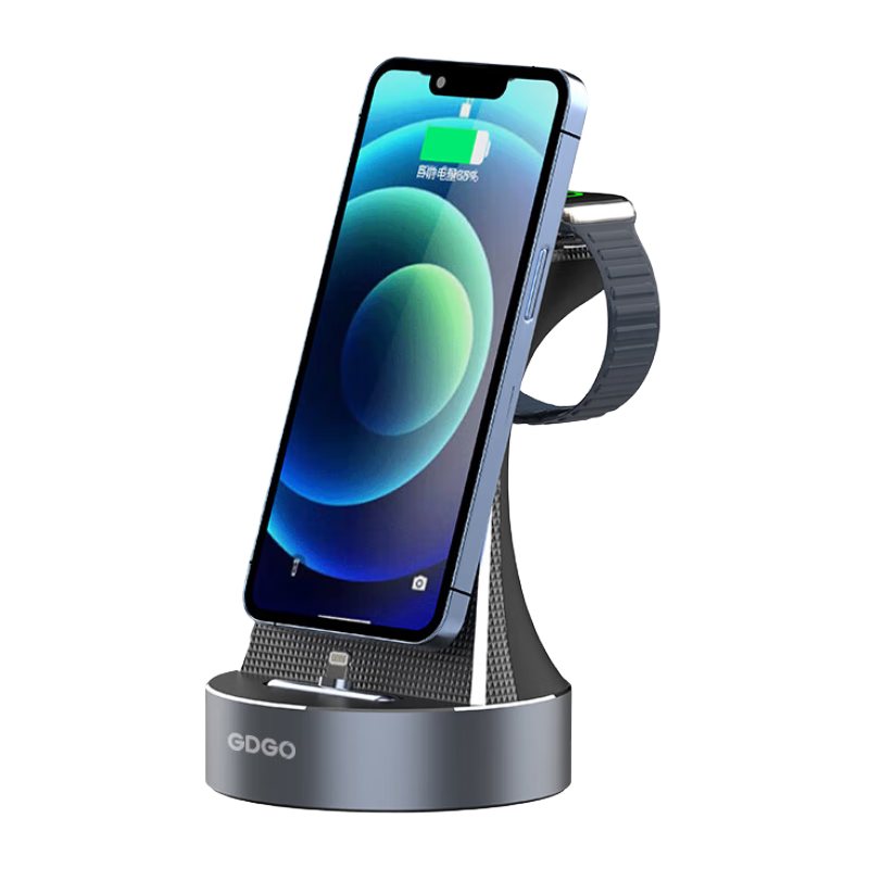 GDGO [Apple MFi Certified] Apple Watch And Phone 2-In Charger, 3A Fast Charging Cable, Wireless Charging for IWatch, Compatible with IPhone 14/13 Apple Watch