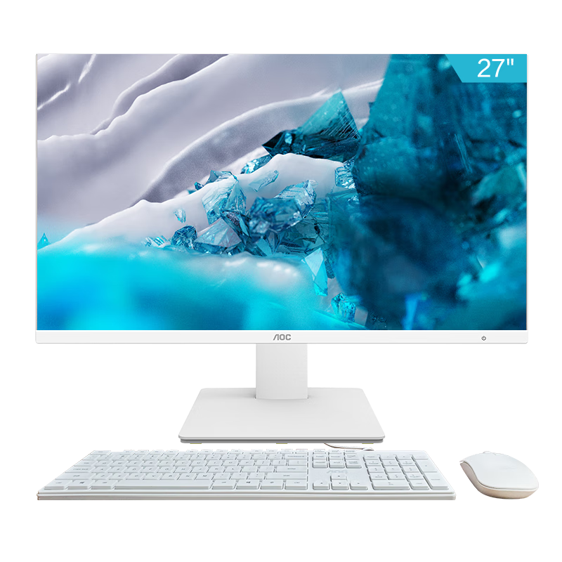 AOC Subsidies Master 926, 27-Inch High-Definition All-In Desktop Computer for Office And Business (Core I5-12450H, 16GB RAM, 512GB SSD, WiFi, Keyboard And Mouse), White