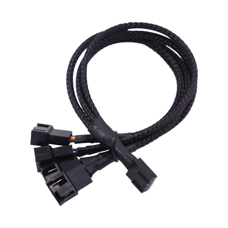 LinkStone 4Pin Case Motherboard Fan Extension Cable, One-To Desktop Computer Motherboard 3Pin Hub Splitter, One-To Adapter Cable, Supports PWM Intelligent Temperature Control