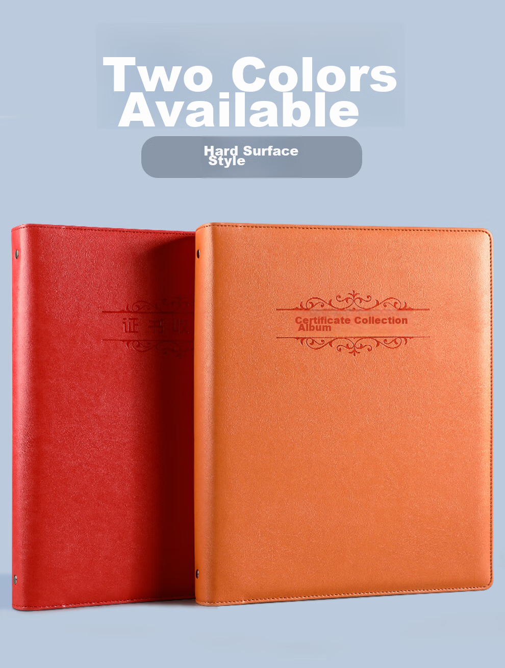 Faramon Certificate Collection Folder A4 Honor Certificate Leather Multi-Functional Storage Student File Folder Album Large Children's Collection Folder Leather - Orange A4*40 Sheets 11