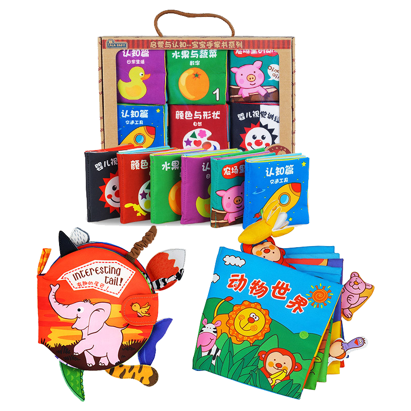 LALABABY Tear-Resistant Cloth Book for Infants And Toddlers, Early Education Toy Set, Birthday Gift for Babies Aged 0-3