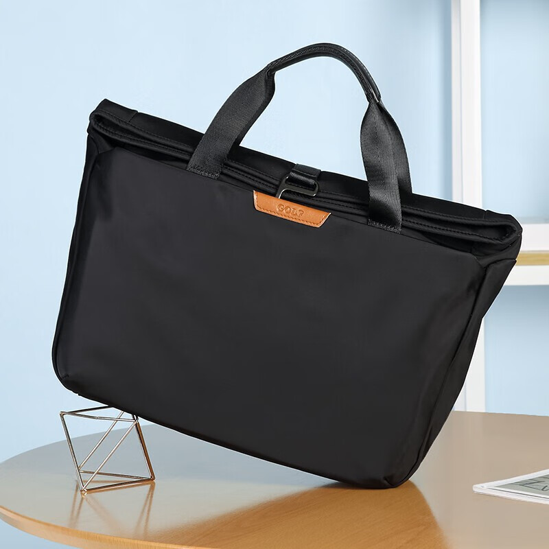GOLF Business Briefcase, Men's Casual Large-Capacity Handbag, Can Fit 14-Inch Laptop, Fashionable Multifunctional Shoulder Crossbody Bag, 6J679424J Black