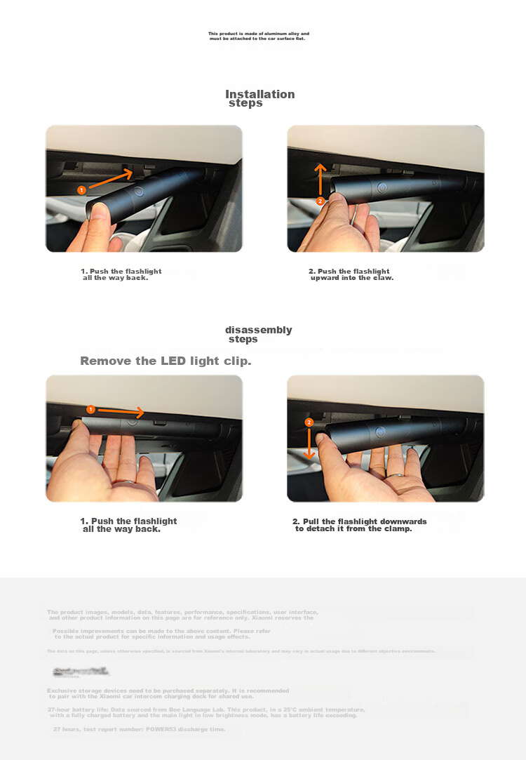 MIJIA Multi-Functional High-Intensity Flashlight Compatible with SU7 Xiaomi Car, Powerful Flashlight, Window Breaker, Safety Hammer 12