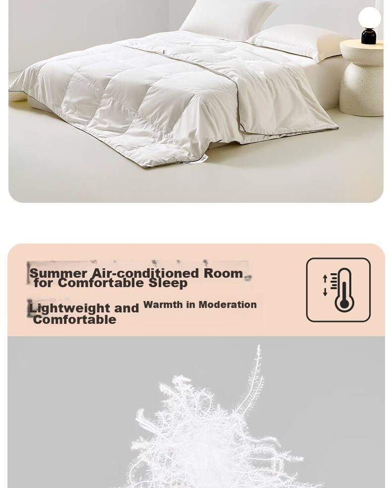 LOVO Class A 95% Kunlun White Goose down Duvet Summer Comforter 140g Filling 150*215cm White Student Dormitory 3