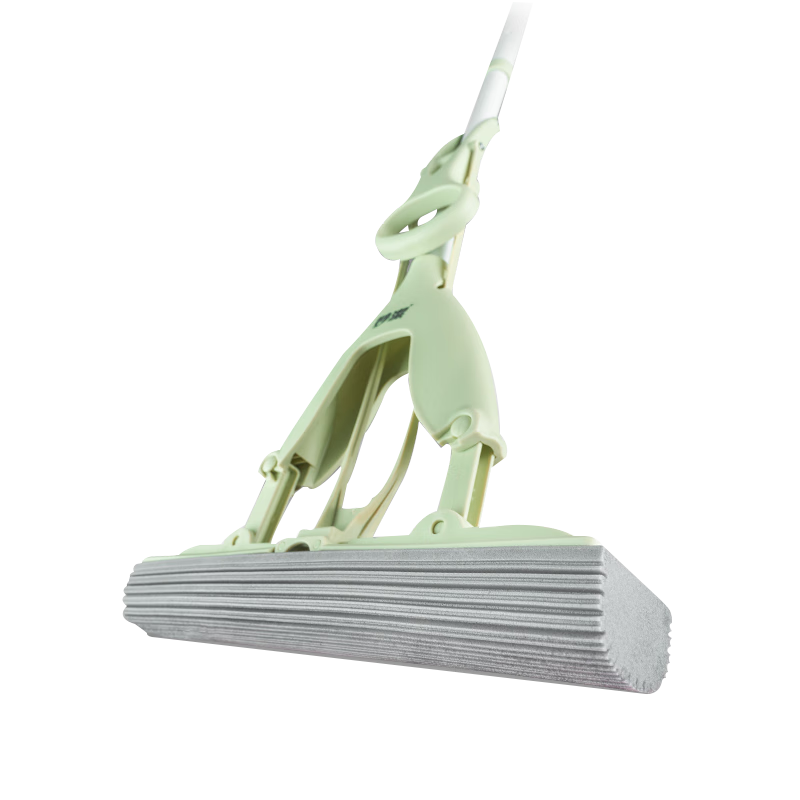 MIAOJIE Sponge Mop, 33cm Handle Length, 137cm Total Length, 1 Head Foldable Design, Lazy Person's Household Mop, No Hand Washing Required, Absorbent Sponge