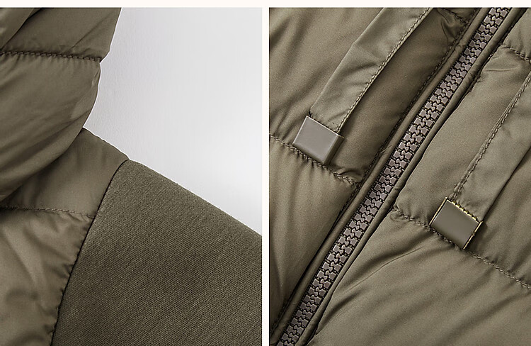 Dme [Stay in The Sunroom] Winter Lightweight Hooded 90% Duck Down Patchwork Knit Air Layer Women's down Jacket 19
