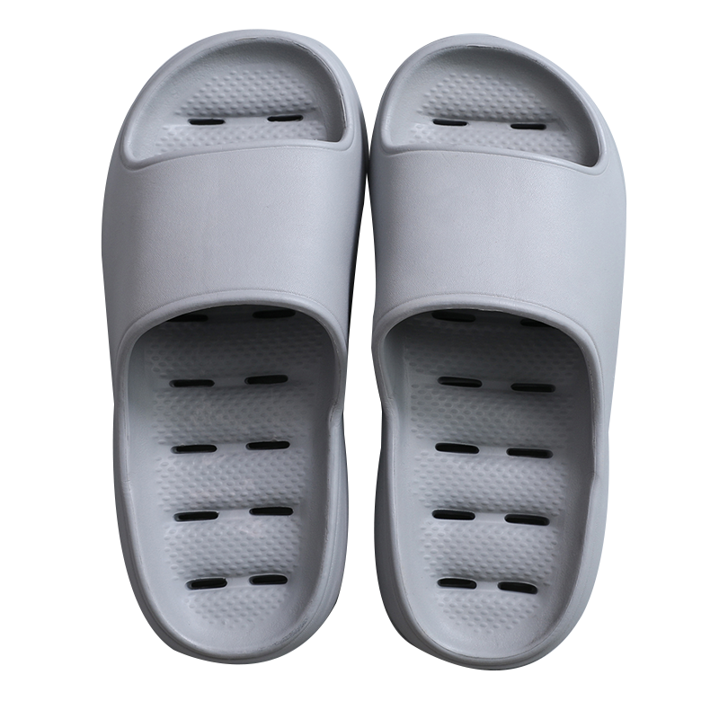 GUOLUOFEI Waterproof Bathroom Slippers Unisex Indoor Home Thick Sole Shower Hollow Quick-Dry Sandals Black Size 39-40