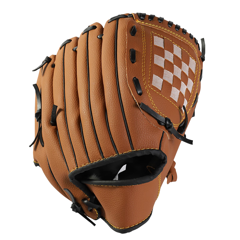 INVUI Baseball Glove Pitching Softball Adult Thick Wear-Resistant Catcher's Glove (1 Soft Baseball) L Size Brow