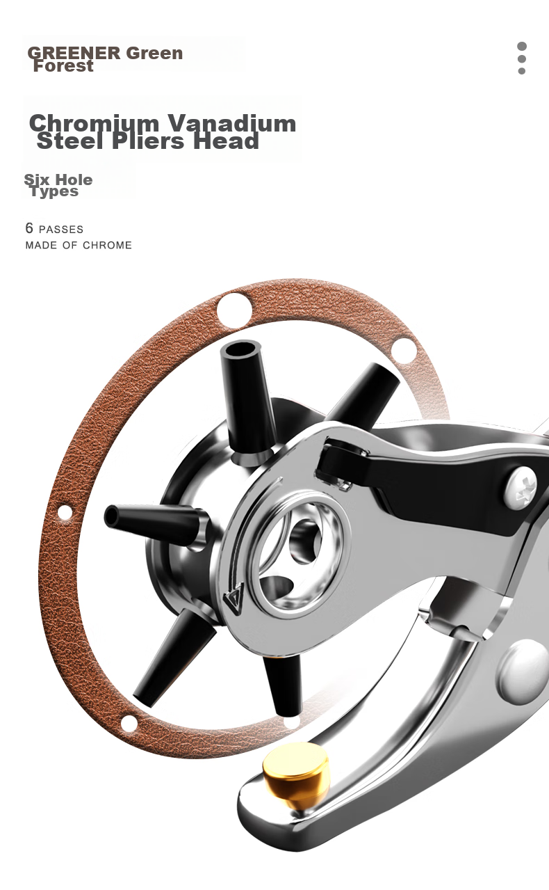GREENER Belt Hole Puncher, Labor-Saving Hole Punching Tool for Home Use, Belt Hole Punch Pliers, Shoe And Pants Strap Hole Puncher, Watch Strap Hole Puncher 3