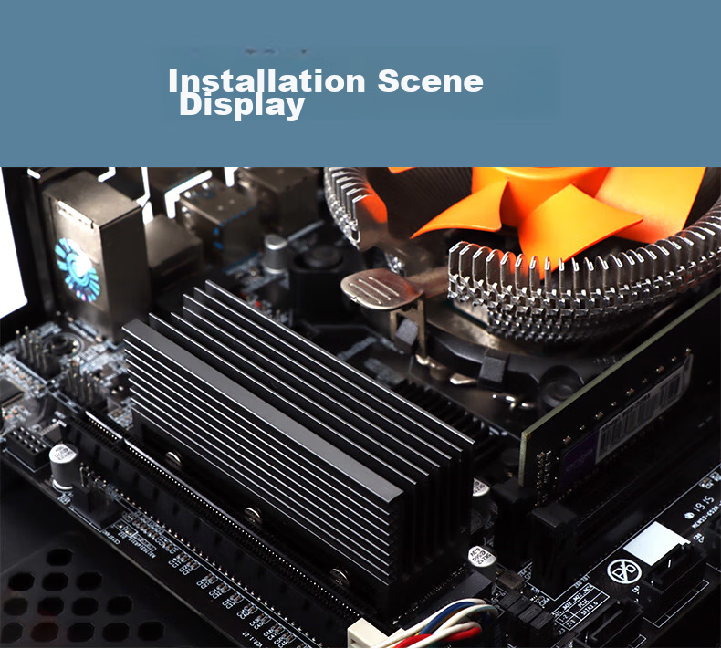 JEYI M.2 Ultra-Long Vertical Fin Heat Sink, NVME SSD Cooling Tower, All-Aluminum High-Rise Heat Column Set, Heightened Design, SSD Rapid Cooling, Compatible with 2280 7