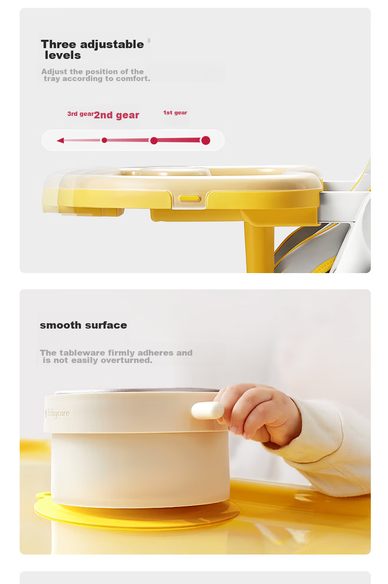 Babycare Multifunctional Baby High Chair with One-Button Folding And Storage, Suitable for Infants 6 Months And Above, Seasonal Gray 11